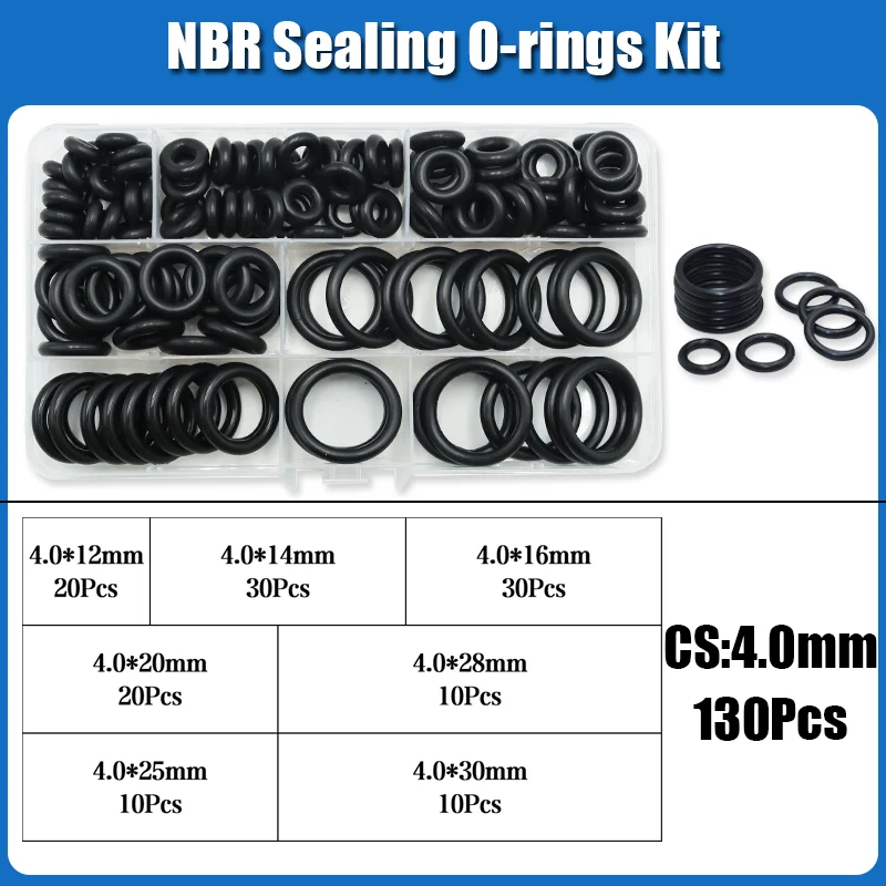 O-Ring NBR Dichtungsscheibe Sanitär Dichtung Dicke 1/1,5/2,0/2,4/3,1/4,0 Nitril-Butadien-Gummi Abstandshalter Ölbeständigkeit Oring Kit – Detail 16