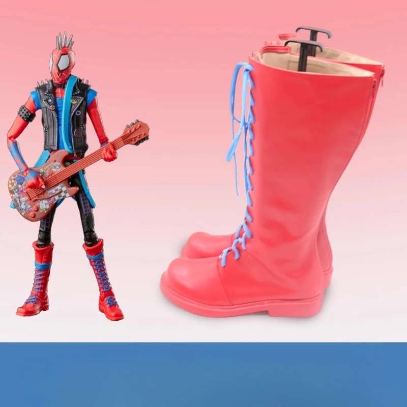 Spider-Man Hobie Brown Leather Shoes Mid-calf Boots Halloween Masquerade Carnival Performance Party Cosplay Costume Props