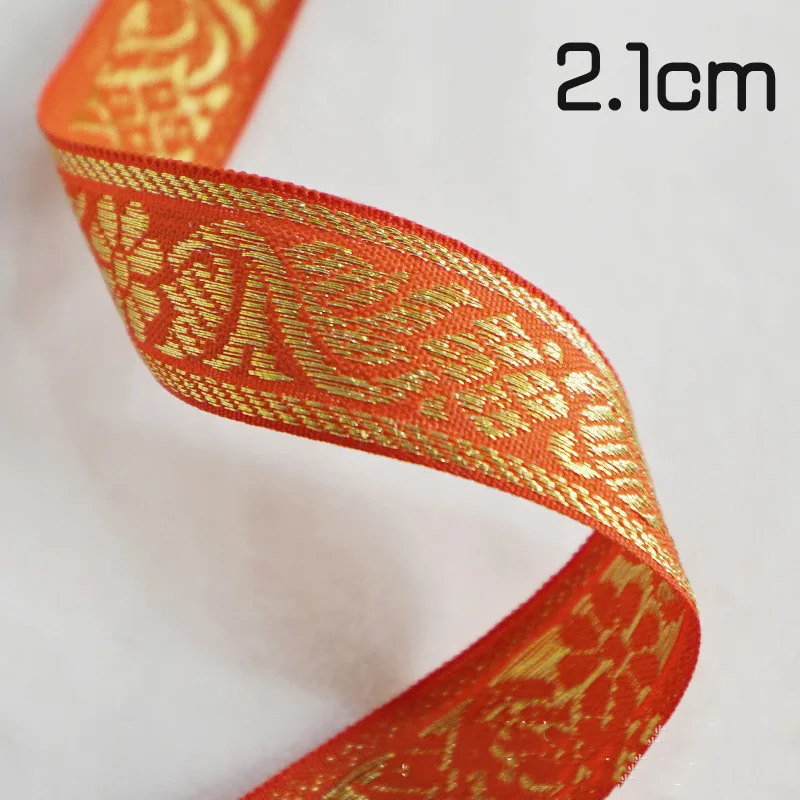 1 Yards Flower Ribbon Jacquard Decoration Stripe Ethnic Webbing DIY Trim