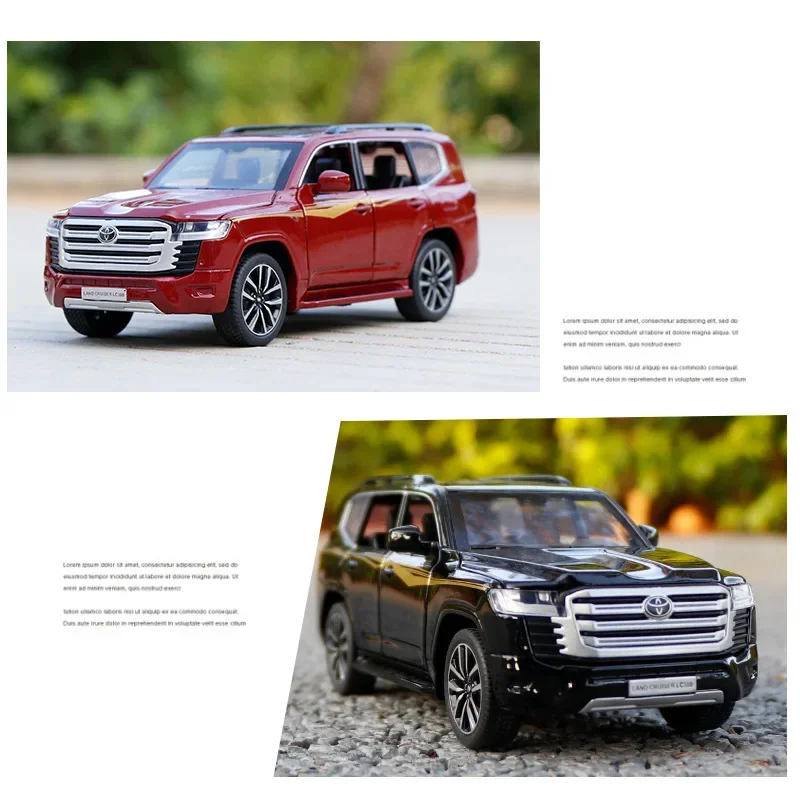 LAND CRUISER LC300 SUV 1:32 alta simulación Diecast Metal aleación modelo coche sonido luz tirar hacia atrás colección juguetes regalos