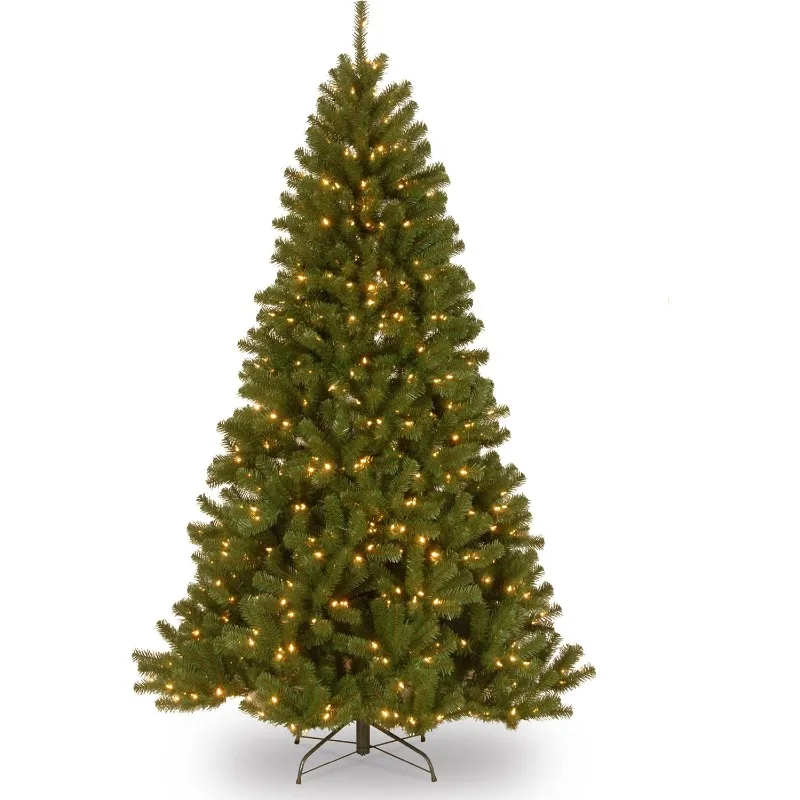 

Pre-Lit Artificial Christmas Tree, Green, North Valley Spruce, White Lights, Includes Stand, 7 Feet