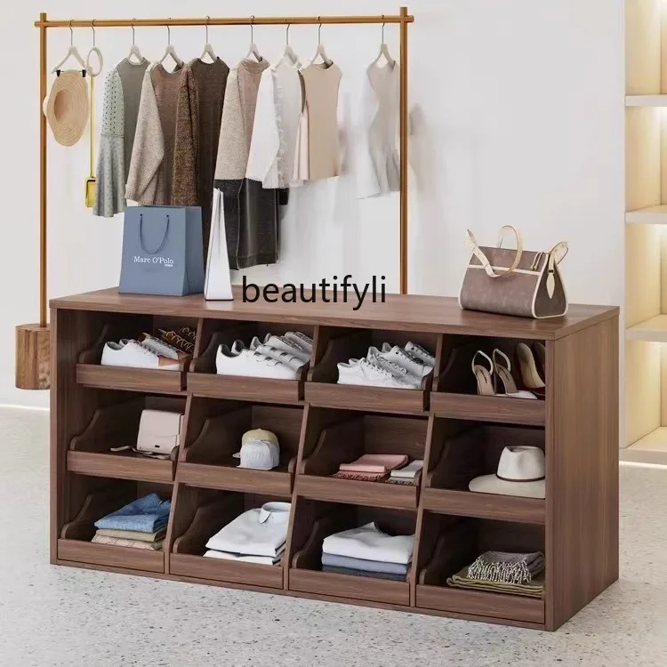 

Clothing Store Display Stand Zhongdao Platform Shoe Store Shoes Display Storage Storage Retro Style Store Side Cabinet Showcase