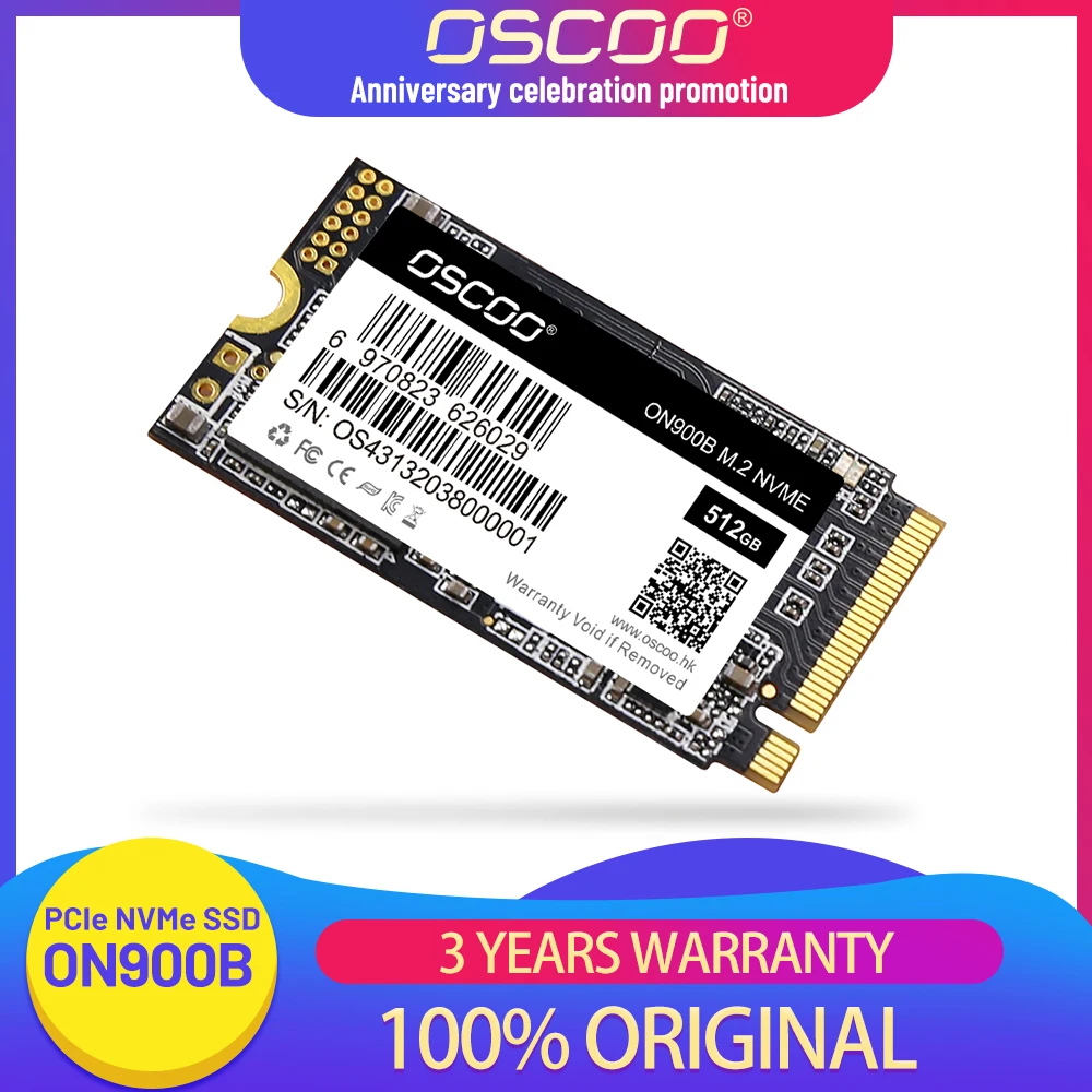 

OSCOO PCIe M.2 SSD NVME SSD Hard Disk 256GB 512GB 1TB Hard Dirve M.2 2242 Gel 3 X 4 For Laptop Desktop