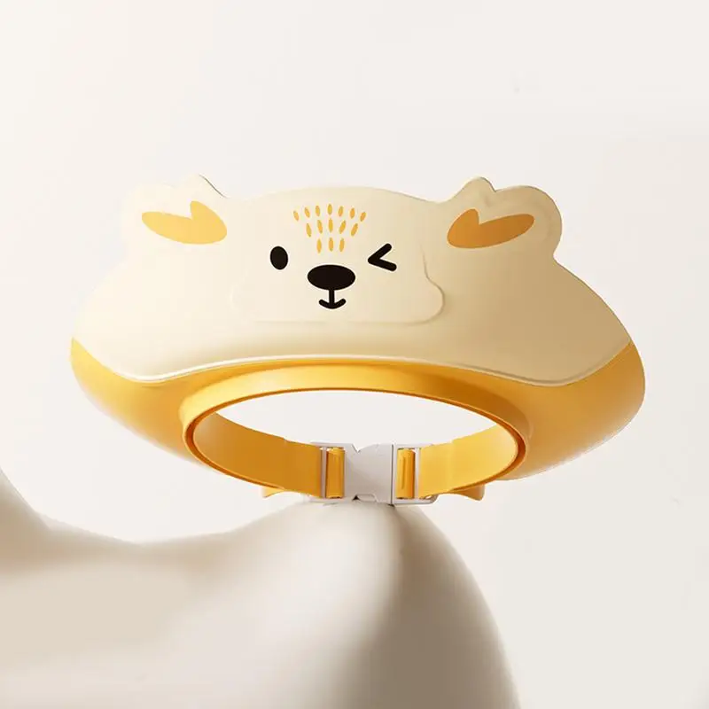 Cappello da bagno per bambini, visiera da bagno per bambini, protezione per le orecchie regolabile, cappello da shampoo, forniture per la doccia per bambini, per capelli di ragazzi e ragazze