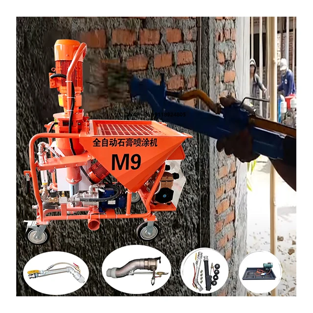 Cement Sand Self Propelled Boom Sprayer Shotcrete Dry Mixed Mortar Putty Spraying Machine
