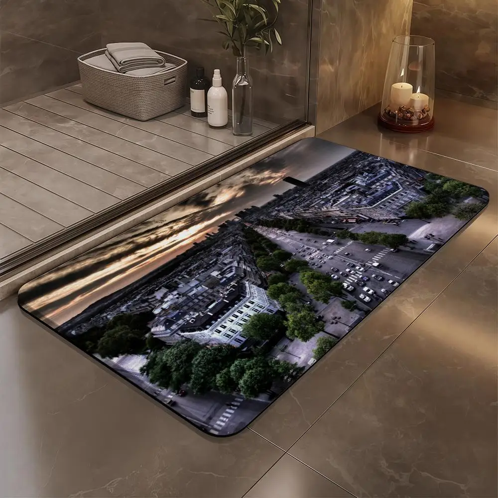

Sunset Glow Floor Mat Bathroom Soft Diatomaceous Mud Floor Mat, Bathroom Absorbent Foot Mat, Toilet Sink, Bedroom Mat, Carpet