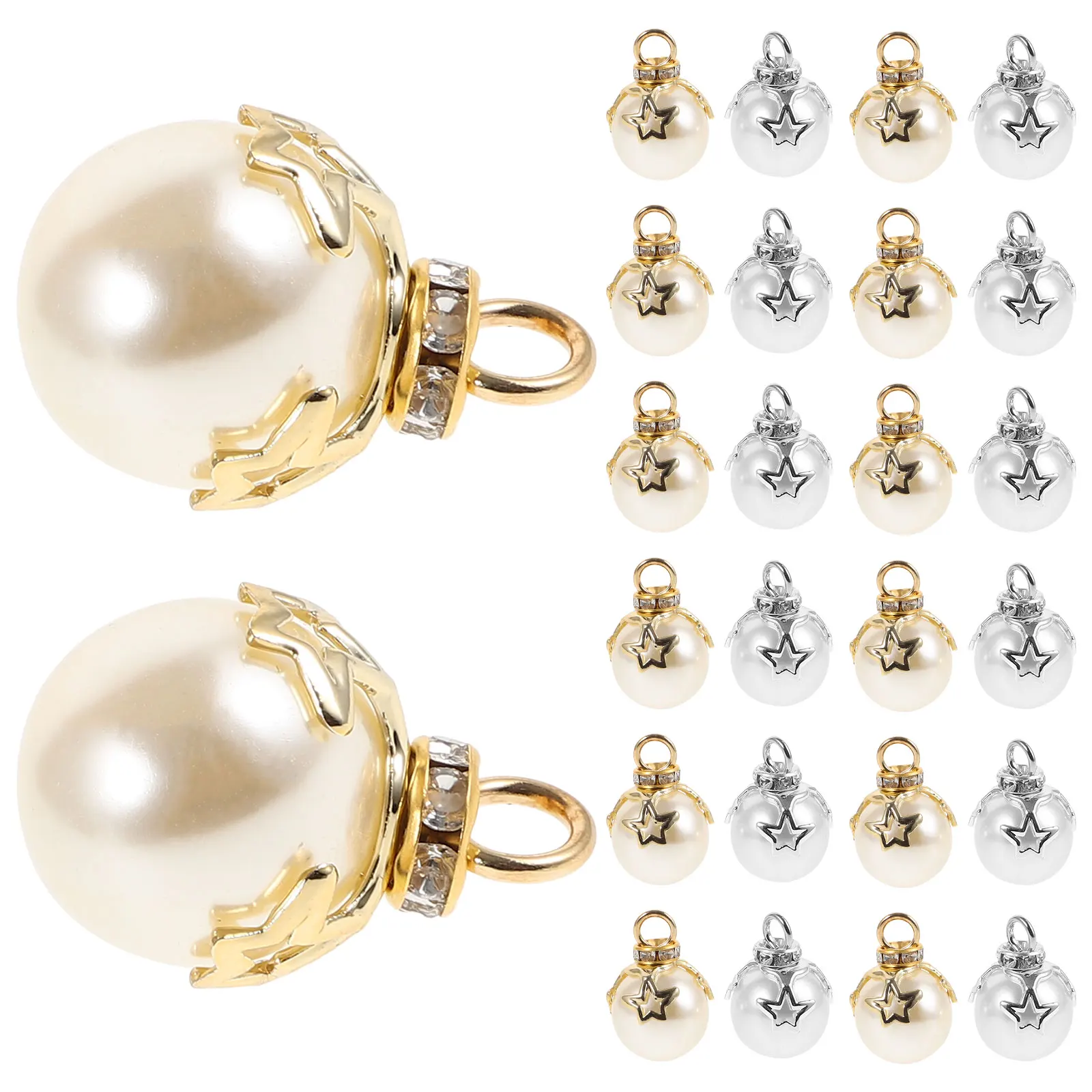 

40Pcs Jewelry Charms DIY Five Pointed Star Pendants Pearl Charms Earring Bracelet Necklace Making Supplies Decorative