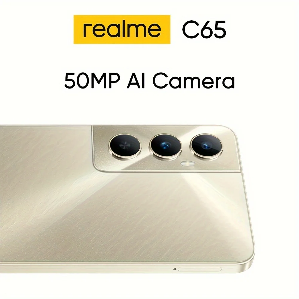 Realme C65 6,67 ''8 + 256GB Helio G85 Android 14 pantalla para teléfono inteligente gestos de aire NFC 50MP cámara AI 45W carga SUPERVOOC 5000mAh