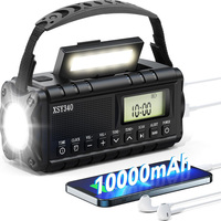 HOT 10000mAh Solar Hand Crank Dynamo Radio Emergency Radio AM/FM/NOAA Flashlight SOS Alarm Power Bank Speaker Weather Radio