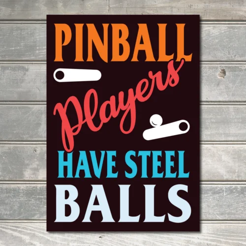 Game Room Pinball Players Have Steel, Pinball Sign wall Decor Metal Plaque