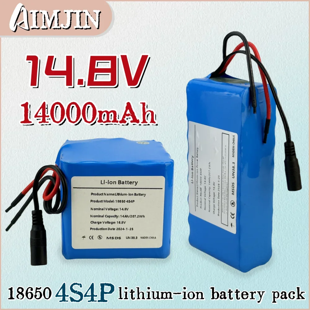 

New 14.8V 14Ah 18650 4S4P Lithium Battery Pack For LED Night Fishing Lamp Heater Miner Lamp Amplifier Cell+16.8V 2A Charger