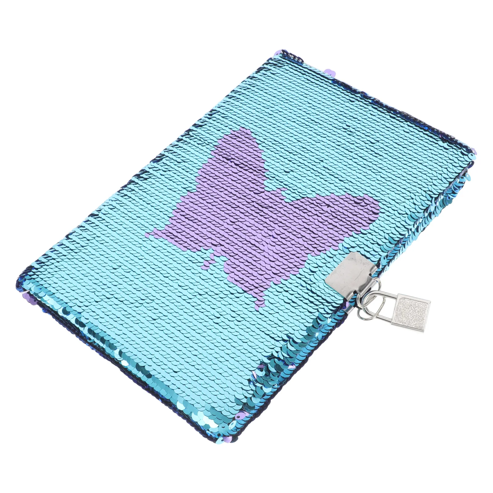 

Colorful Flip Notebook Diary with Sequin Embellishment Lock for Women Travel Planner Writing Schedule Large Capacity