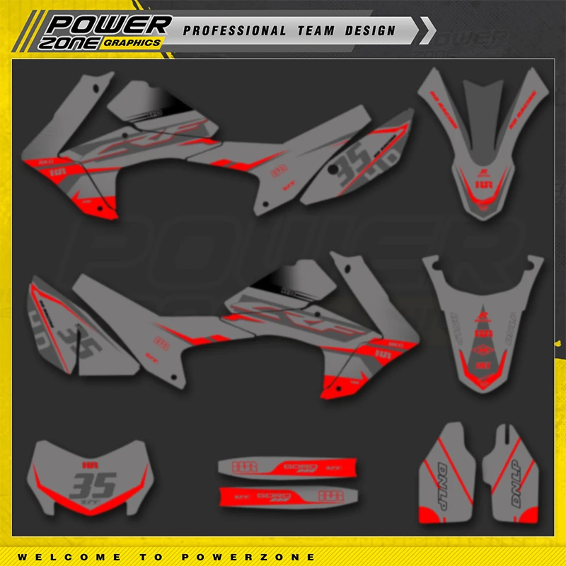 PowerZone Full Graphics Background Decals Stickers Kit For HONDA CRF250L 2020 2019 2018 2017 2016 2015- 2012 Customized 04