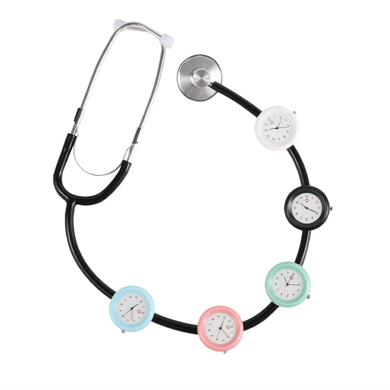 Medical Theme Nurse Doctor Hanging Wall Clock Fob Clip Watch for Stethoscope - Office Care Gifting Idea Hospital Medicine Care