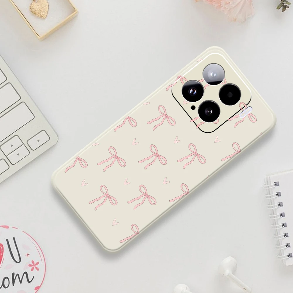 Bowknot Muster Telefon Fall Für Xiaomi Mi 15 Ultra Mi 14T 13T 12T 11T Pro Silikon Abdeckung Für Xiaomi Mi 13T Pro Mi 11T Pro Fällen