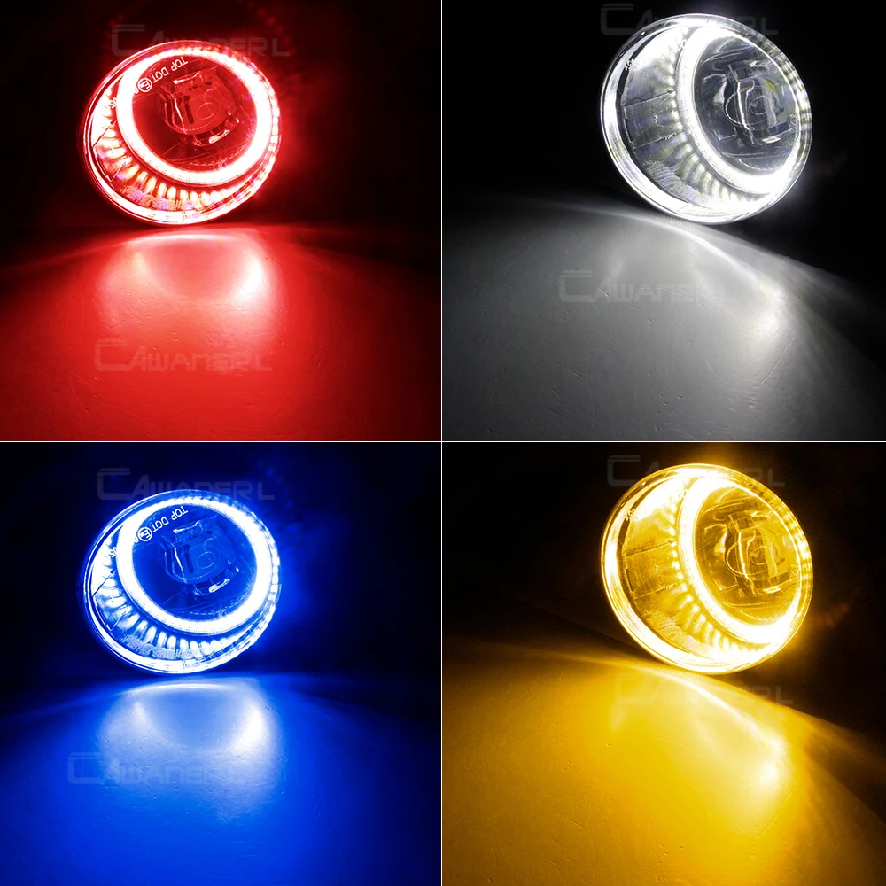 2 X Car Front LED Lens Fog Light Angel Eye Daylight DRL For Nissan Micra March Advance 4/IV K13 2021-2024 (Latin American Model)