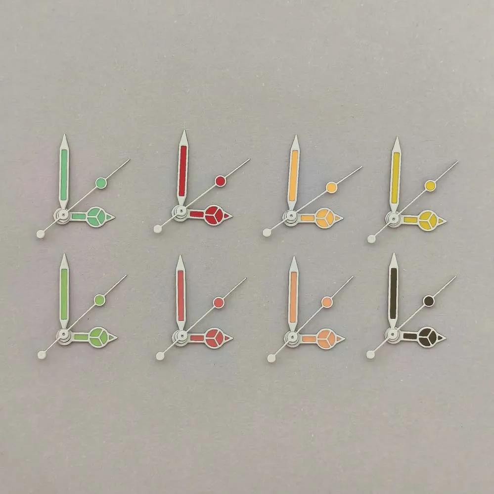 NH35 Hands Watch Accessories Red Orange Blue Black Edge White Three Pin Green Glow Hands Suitable For NH35/36/4R/7S Movements