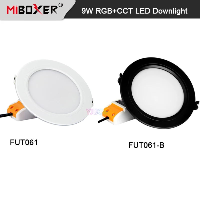 Miboxer White/Black 9W RGB+CCT LED Downlight Dimmable AC100~240V Ceiling lamp Smart Panel Light