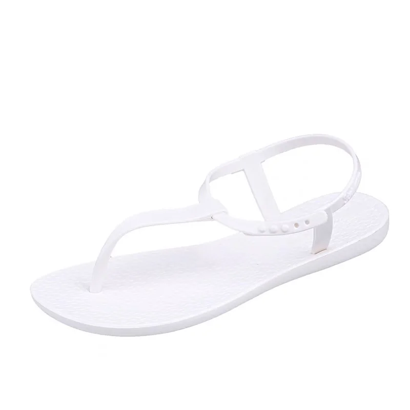 Low Sandals Woman Leather Suit Female Beige 2024 Summer Anti-Skid Flip Flops Platform All-Match Women’s Shoes Low-heeled Bohemia