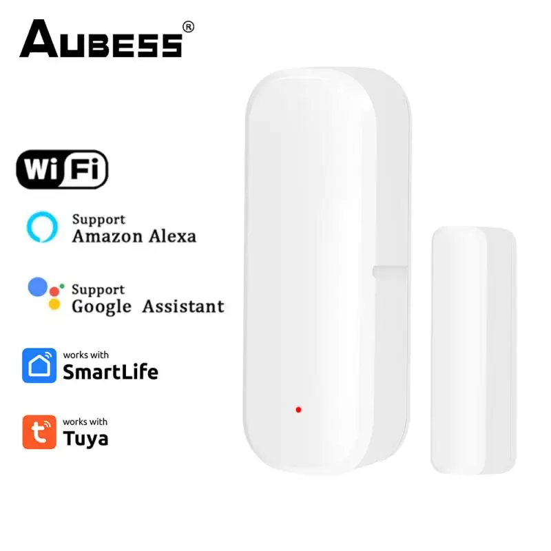 

Датчик открытия/закрытия окон и дверей AUBESS Tuya, умный Wi-Fi детектор открытия и закрытия окон, работает с Alexa Google Home Smart Life, Голосовое управление