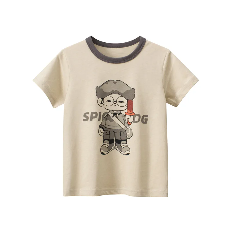 

New Summer Baby Boy Cotton T-shirt Tees Kids Clothes Children's Short Sleeve Sport T Shirts Cartoon Bottoming Shirt Tops Outfits