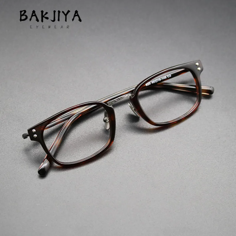 Vintage Handmade Acetate Glasses Frames High Quality Optical Retro Square Men Women Small Eyeglasses Myopia Prescription Eyewear