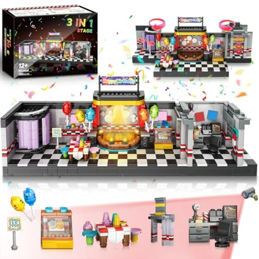 

Security Room Building Block Toy for Boys Age 12+ with 1388Pcs Black and Gray Construction Set Game Toys Ideal for Halloween Bi