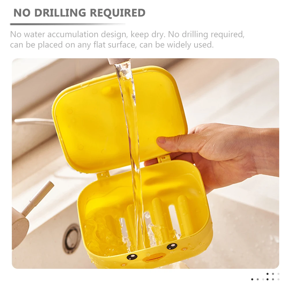 

Portable Plastic Animal Soap Dish No Water Accumulation Draining Box Soap Holder Shower Bathroom Storage Case Decorative Cover