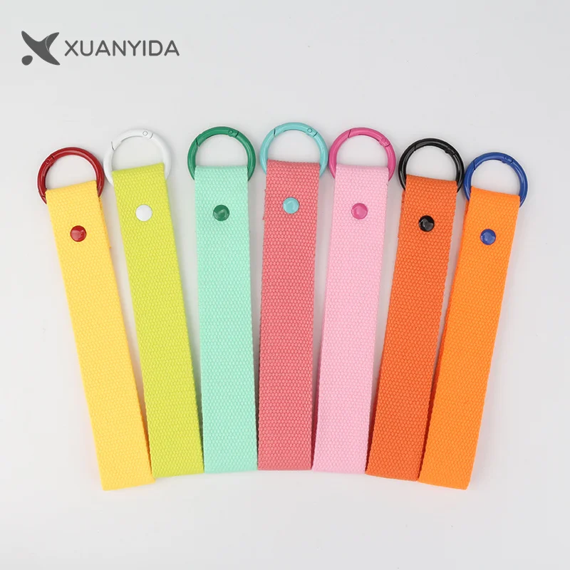 Strap Keyring Solid Color Fabric Keychain Lanyard Key Chain Men Women Car Key Strap Waist Wallet Keychains Keyrings Baggage Tag