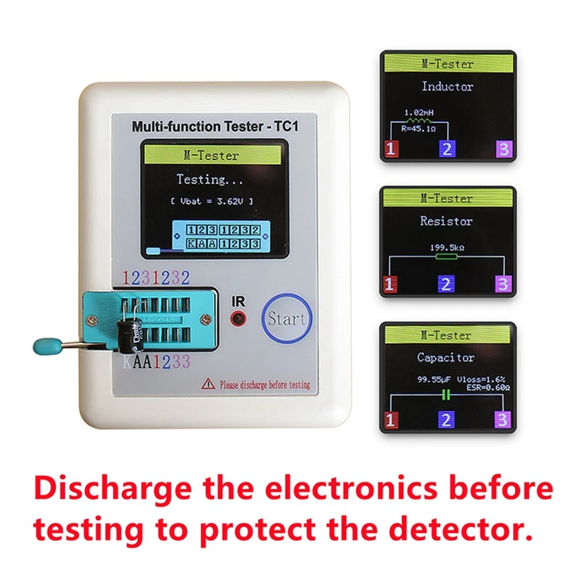 LCR-TC Multi-Meter Transistor Tester New Plastic Diode Triode Capacitor Resistor Test Meter MOSFET NPN PNP Triac MOS