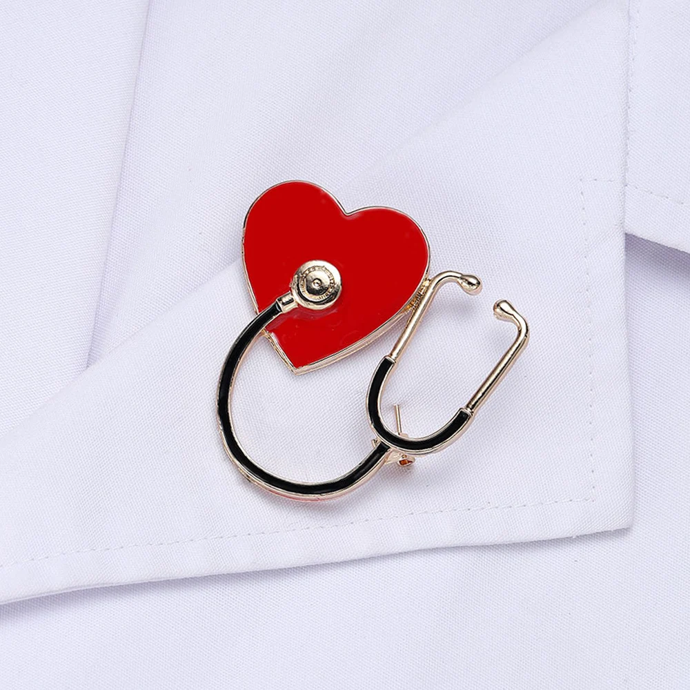 

Red Heart Medical Stethoscope Enamel Brooch Pin ,Fashionable and Exquisite Brooch Ideal for Doctors Nurses Jewelry Accessory