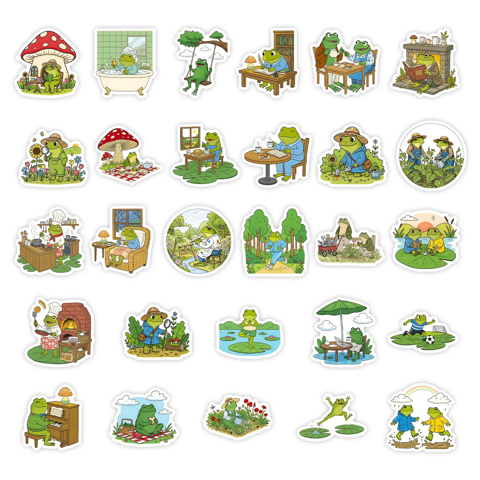 56 pçs bonito sapo rotina diária adesivos dos desenhos animados engraçado graffiti decoração diy notebook mala guitarra geladeira telefone decalques
