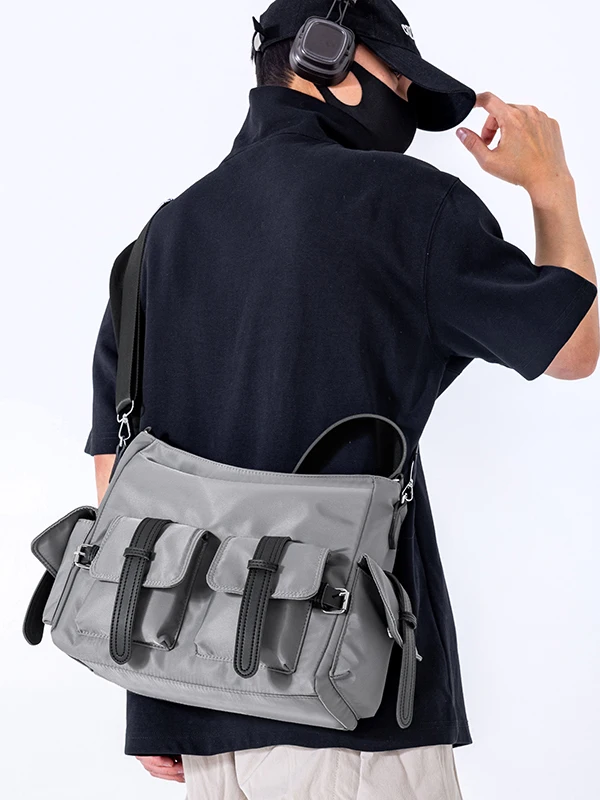 

Модная большая сумка-кроссбоди с наклонной застежкой, многофункциональная, в стиле рабочей одежды, стильная, универсальная, на одно плечо, нейтральная, Bapa