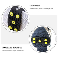2 Pairs Pure Silicone 5 Stud Non Slip Shoe Covers Cleats Anti Slip Spikes Lightweight Flexible Strap B Suitable for Different