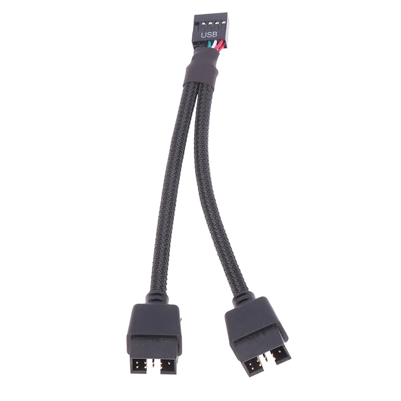 

16cm Motherboard 9pin Extension Cable Adapter USB Header Splitter Female 1 To 2 Male Desktop 9-Pin USB2.0 HUB Connector