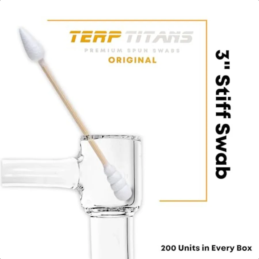 TerpTitans Tamponi di cotone rigidi originali in bambù Punta a spirale da 1200 pezzi per assorbimento massimo e punte a punta fine per spazi stretti Zer