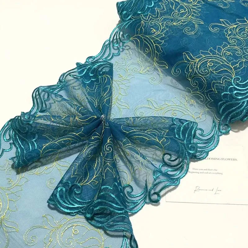 

15 ярдов двухцветной кружевной тесьмы для подола юбки, пошива нижнего белья, рукоделия, шитья, вышивки, тканей для одежды, свадебных платьев, рукавов