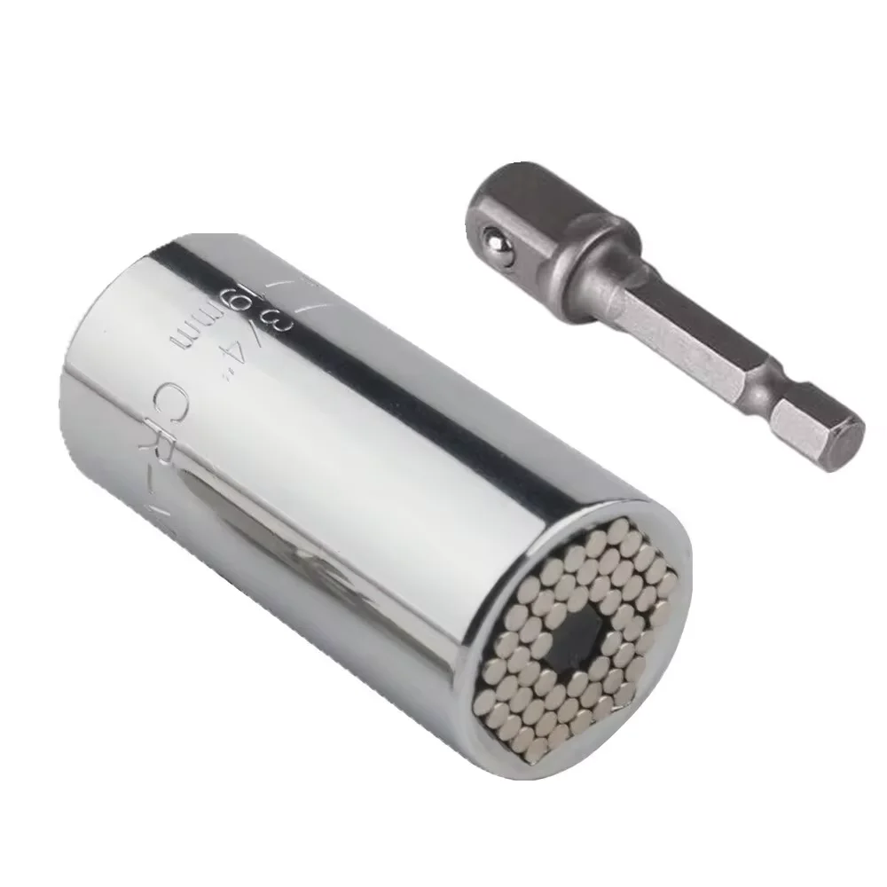 Universal Socket Wrench Torque Head Set Ratchet Super Sleeve Gadget Power Drill Adapter Magic Grip Spanner Key Multi Tool 7-19mm