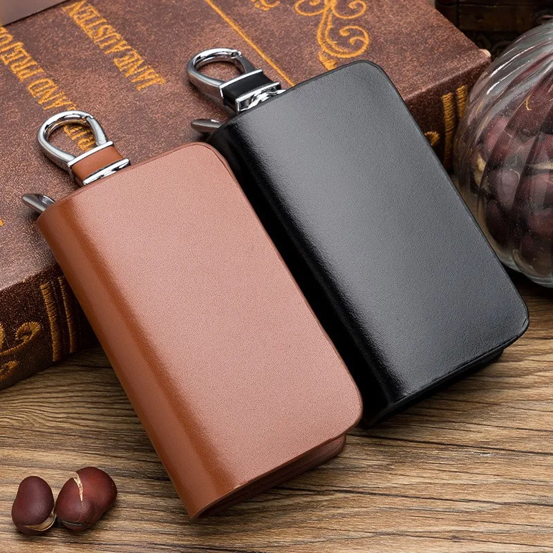 

2022 Men Car Key Case Bag pocket key holder Remote Control Protector Cover Wallets Waist hanged Key case Zipper Organizer