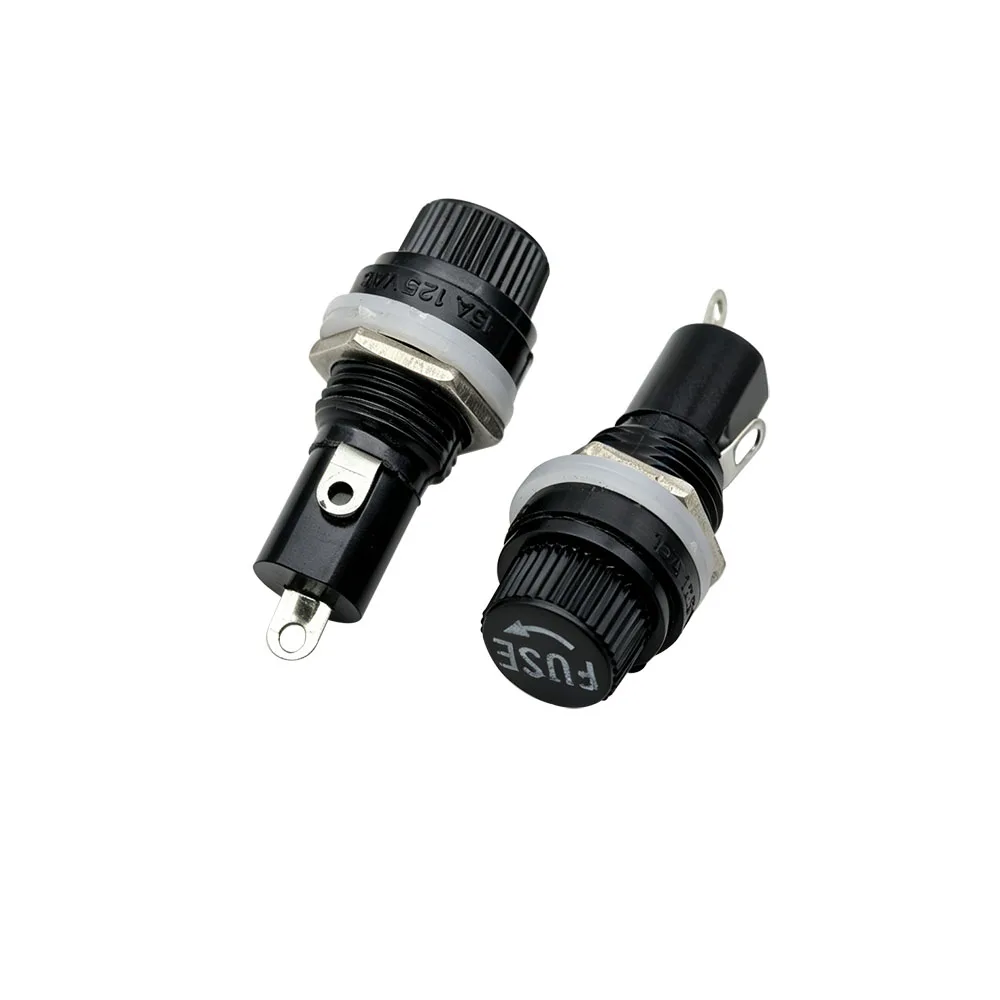 30Pcs Fuse Holder Socket for 5x20mm Glass Fuse Bakelite Cover Screw Knob Nut Panel Mount Fuse Seat 10A/250V 15A/125V