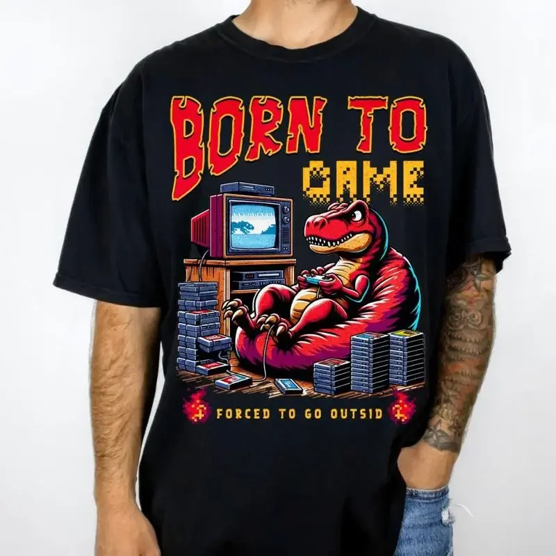 Funny Gaming T Shirt Video Gamer For Kids Boys Shirtns Born To Game Forced Go Outside Shirtn Games Player