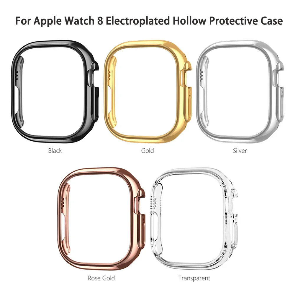 For Apple Watch 38 40 42 45 ultra3 49mm Plated Skeleton Cover Hard PC Bumper Case Frame for iWatch SE 11 10 9 8 7 6 5 4 SE3 Case image 6