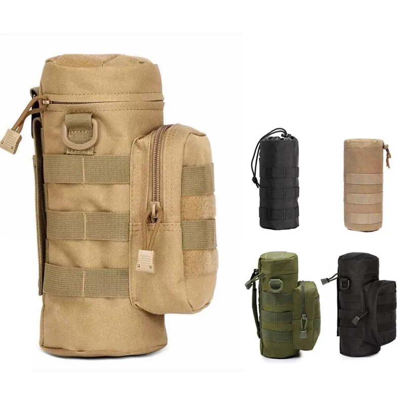 Tactical Molle Water Bottle Bag Pouch Holder Outdoor Tactical Water Bottle Bag Polyester Camping Hiking Hunting Wate Bag Kettle