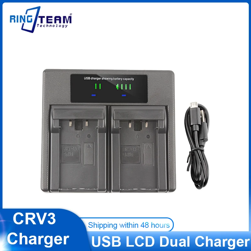 CRV3 CR-V3 LB-01 USB LCD Dual Charger for RCR-V3 CR-V3P LB01 KCRV3 LB-01E RCR-V3 PRCR-V3 SBP-1103 SBP-1303