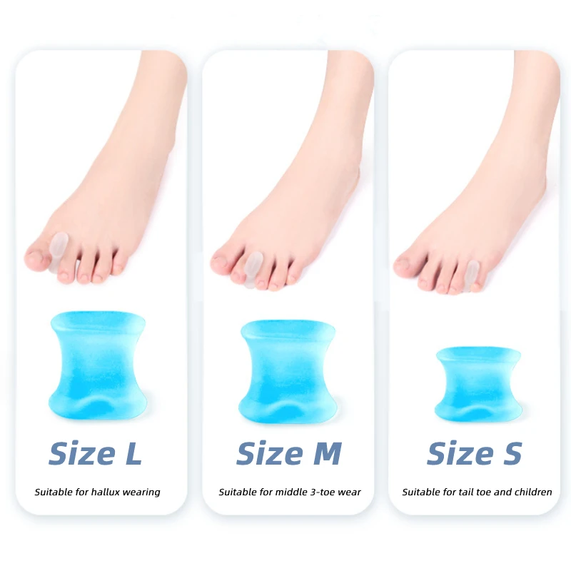 1/2Pairs Toe Splitter Gel Separator Fingers Corrector Straightener Silicone Protector Spacer Foot Care Pedicure For Adult Child