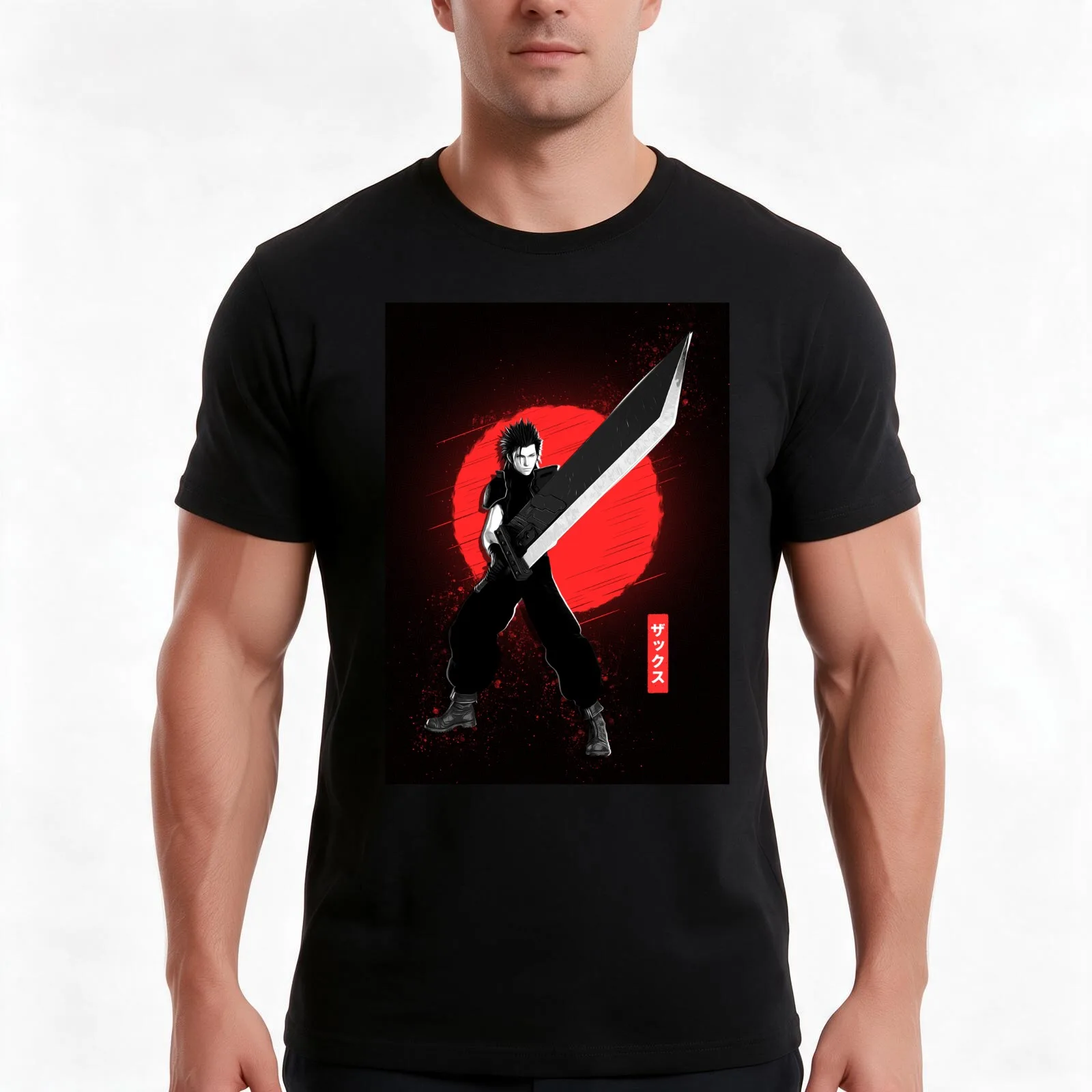 Zack - Crisis Core Reunion T-Shirt, Summer Casual Cotton Tee, Oversized Streetwear Tops, Vintage Graphic Print, Unisex Men Women