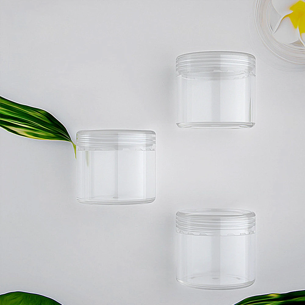 1PC 2g/3g/5g/10g/15g/20g Empty Plastic Cosmetic Makeup Jar Pots Transparent Sample Bottles Eyeshadow Cream Lip Balm Container