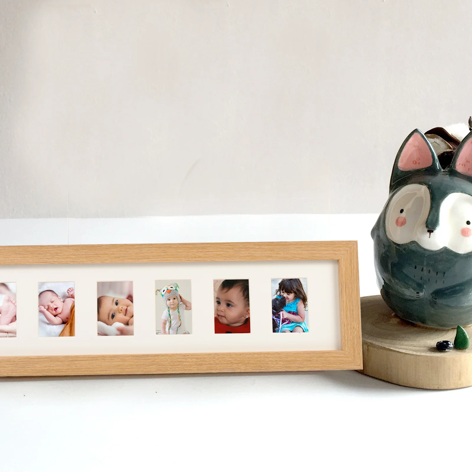

Детская фоторамка, деревянная фоторамка для первого года жизни, держатель для фотографий новорожденных, настольная рамка для дисплея, украшение для детской фотографии, настольный держатель для фотографий