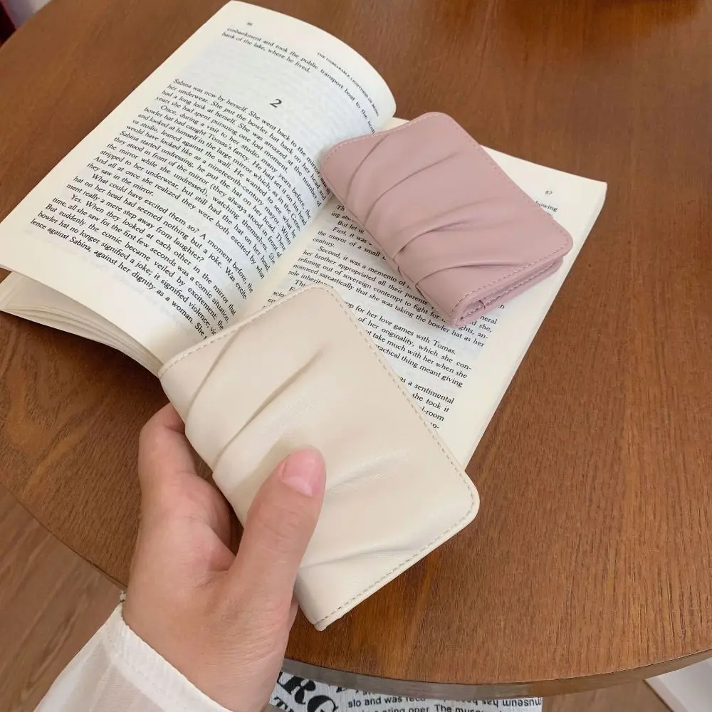 

Water-proof PU Leather Mini Short Wallet Foldable Multifunctional Two Fold Wallet Large Capacity Pleated Women Card Holder Gifts