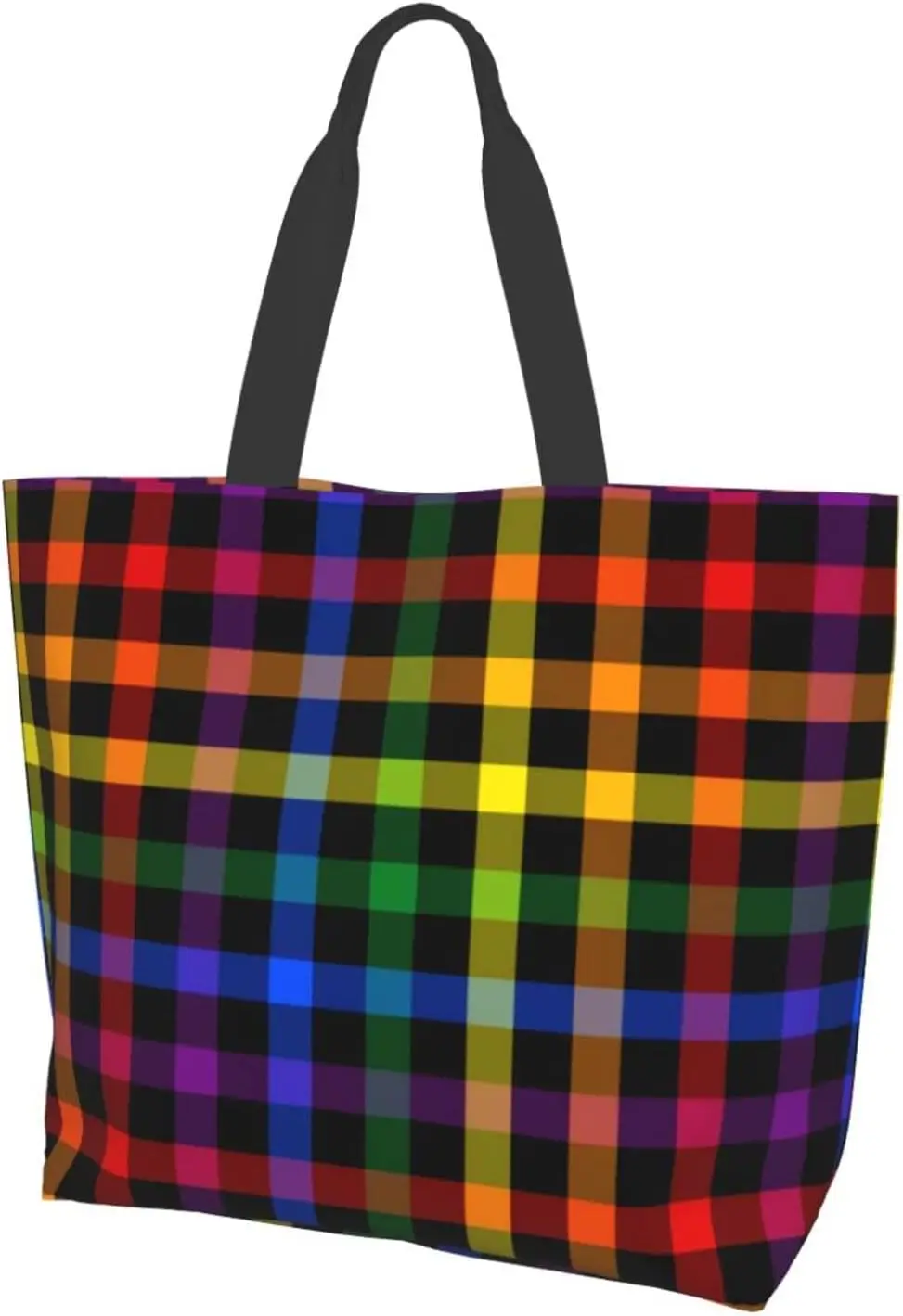 Cute Rainbow Women Tote Bag Large Shoulder Bag Top Handle Handbag For Shopping Work Travel Reusable Multipurpose Heavy Duty